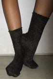 Scalloped Glitter Socks Bronze